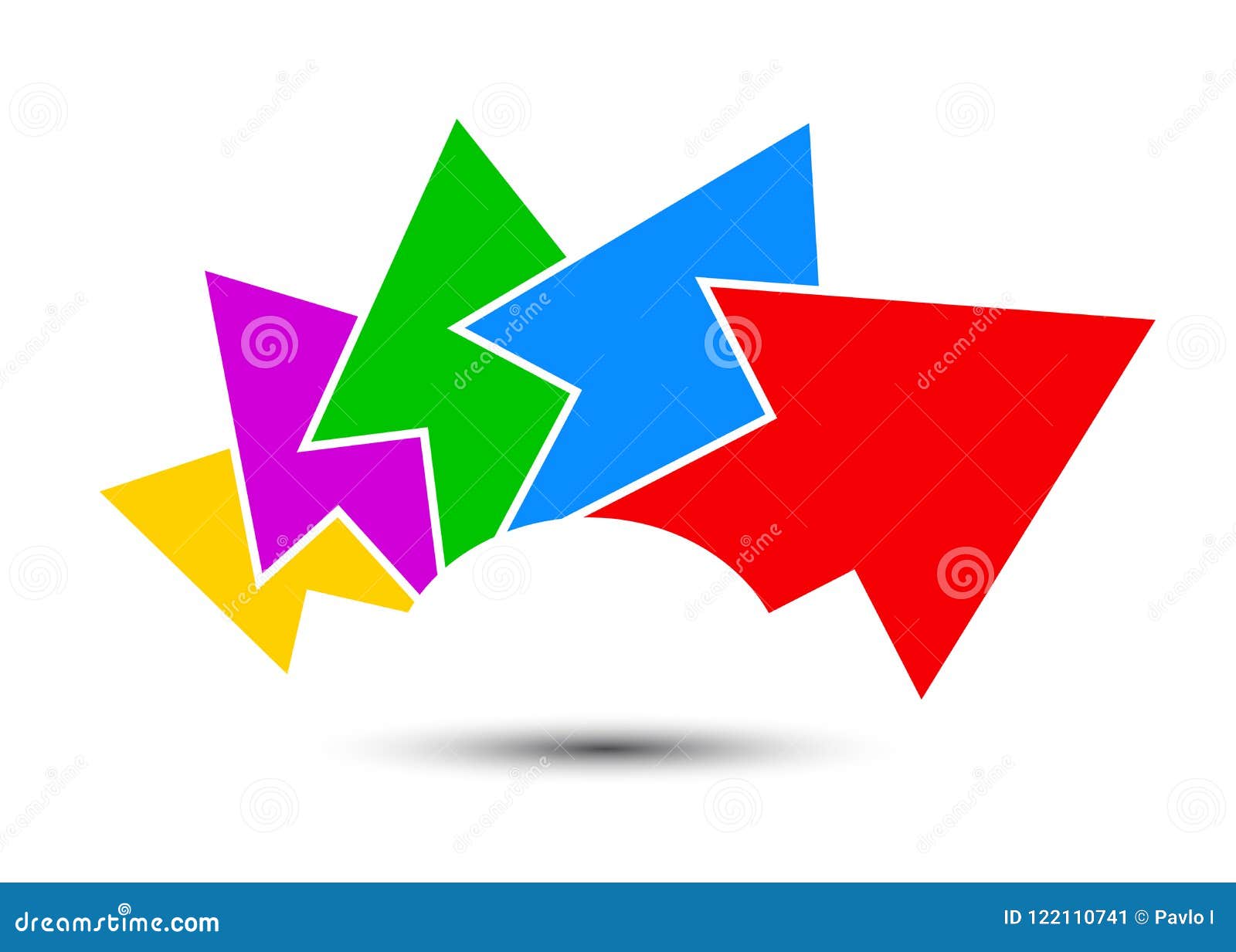 group colored arrows directed upwards - for stock